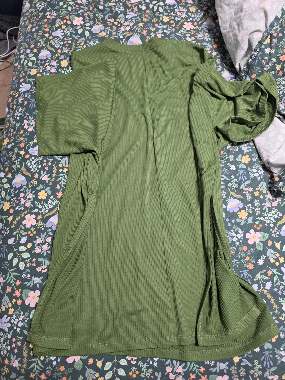 Dressed in LALA Olive Green Relaxed Tunic Tee With Shorts Set - Picture 2 of 5